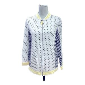 ORLY DOT/STRIPED ZIP JACKET BLK/WHT STYLE size M